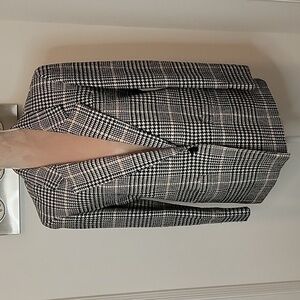 Vintage Pendleton Black White and Yellow Houndstooth Blazer, Size 8 Petite, EUC